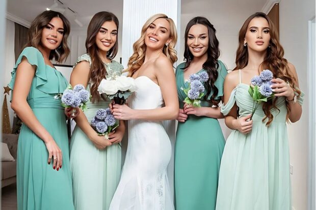 Green Bridesmaid Dresses for Destination Weddings